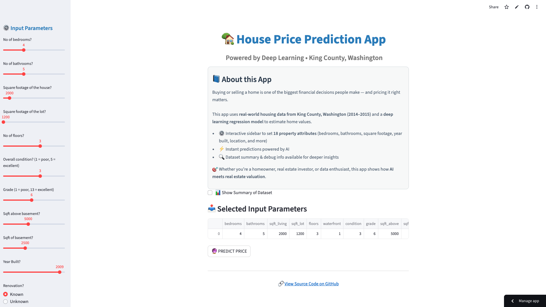 House price prediction deep-learning app